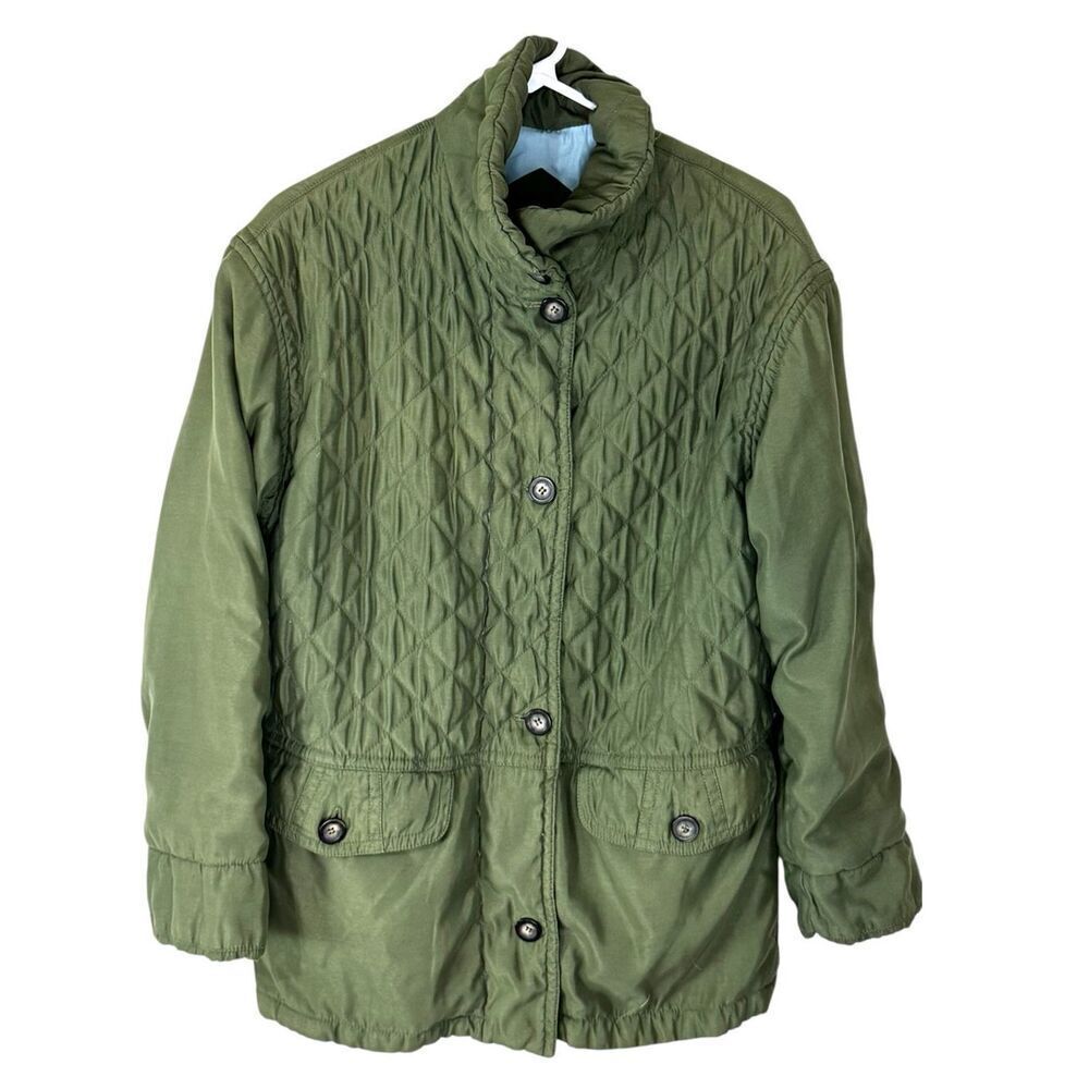 Olive Green‎ Izzi by Rothchilds Quilted Lagenlook Jacket Size Medium